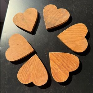 Set of handmade thin Wooden Hearts